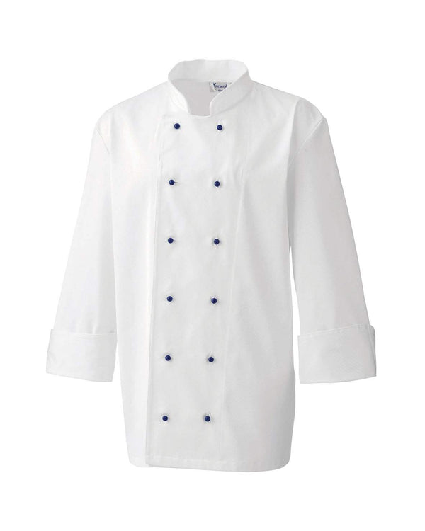 Chef's Jacket Studs Workwear from Premier branded with your logo or Design by York Workwear promoting you and your business